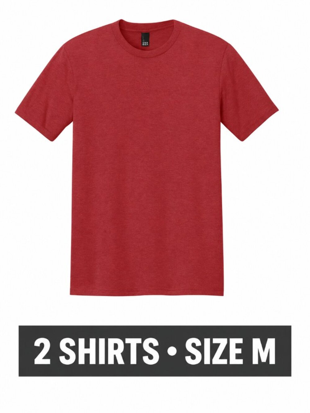 2 District Perfect Tri Tees Red Frost Medium DM130 New